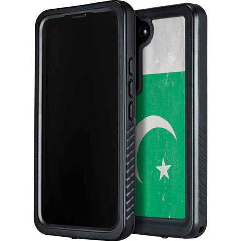 Pakistan Flag Distressed Galaxy S23 Plus Waterproof Case